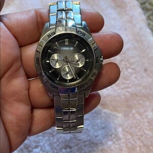 Fossil Silver-Tone Chronograph Watch